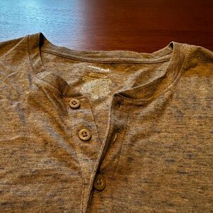 Abound Brown Henley Shirt with Button Detail